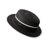 Fashionable M-label sun hats, straw hats, sun-protective hats, women's summer outings, sun hats, black British flat-topped top hats, a trend Item Picture